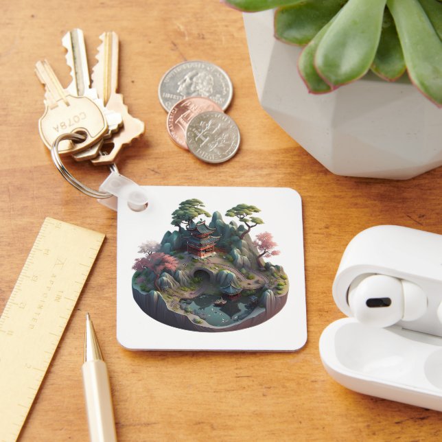 Niedlicher chinesischer Fantasy 3D Landscape Schlü Schlüsselanhänger (Schreibtisch)