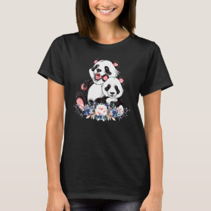 Niedlicher chinesischer Pandas Floral Wildlife For T-Shirt