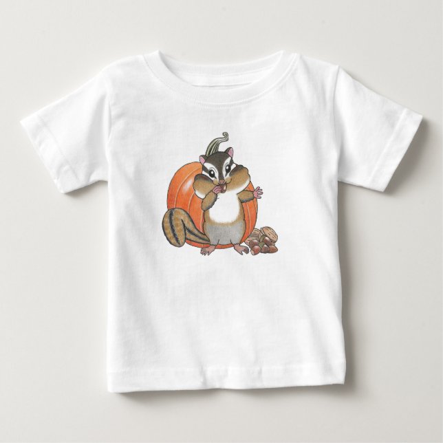 Niedlicher Chipmunk (Eichhörnchen) Pumpkin Baby T  Baby T-shirt (Vorderseite)