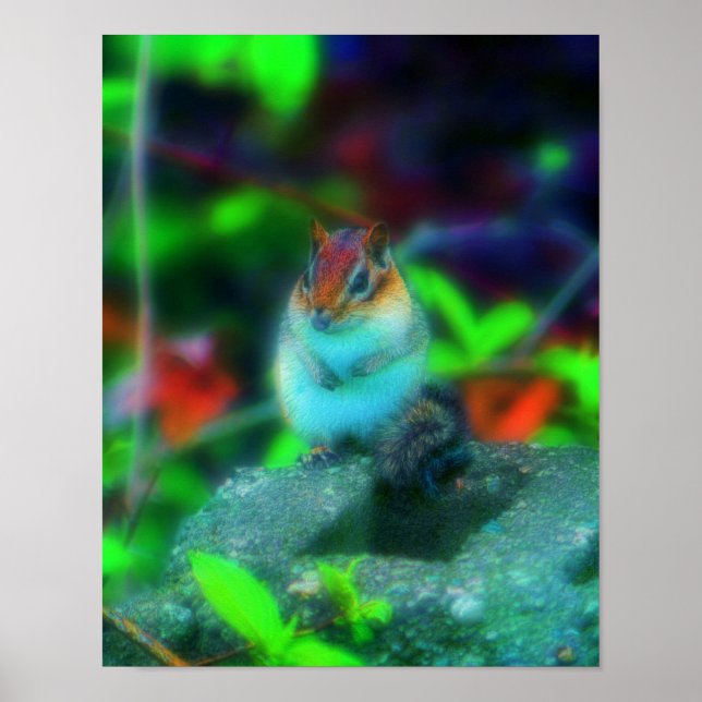 Niedlicher Chipmunk Nature Fantasy Art Poster (Vorne)