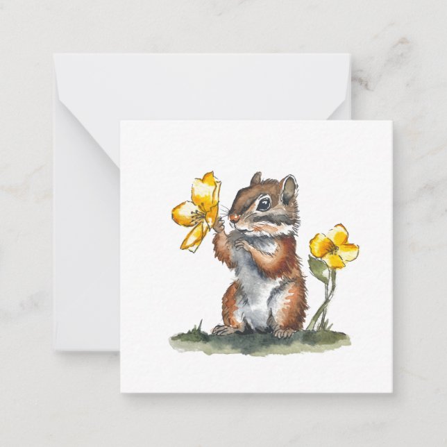 Niedlicher Chipmunk Postkartenstil Mitteilungskarte (Vorderseite)