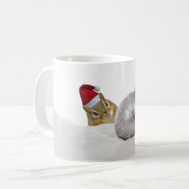 Niedlicher Chipmunk Silver und Schnee Weihnachtsfe Tasse