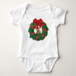 Niedlicher Chipmunk Weihnachtskranz Baby Strampler