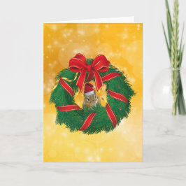 Niedlicher Chipmunk Weihnachtskranz Feiertagskarte