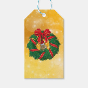Niedlicher Chipmunk Weihnachtskranz Geschenkanhänger