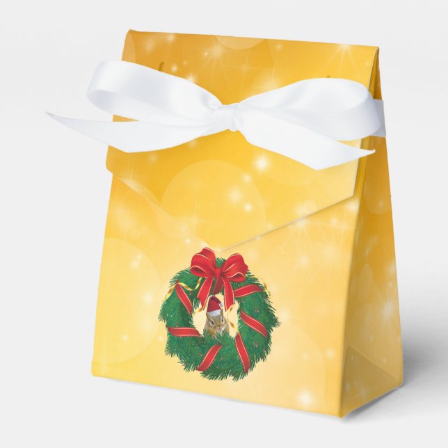 Niedlicher Chipmunk Weihnachtskranz Geschenkschachtel (Vorderseite)