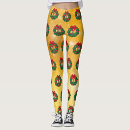 Niedlicher Chipmunk Weihnachtskranz Leggings