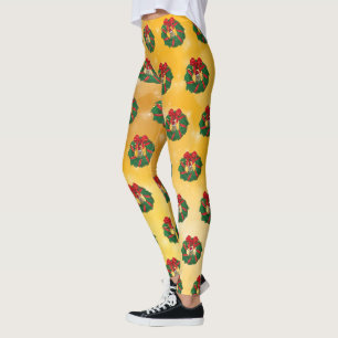 Niedlicher Chipmunk Weihnachtskranz Leggings