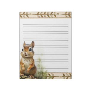 Niedlicher Chipmunk Woodland Animals Editor Notizblock
