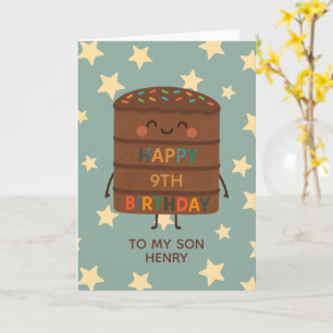 Niedlicher Choco Cake Son 9. Geburtstag Karte