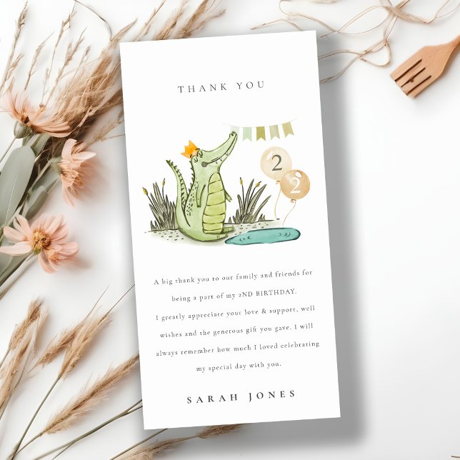 Niedlicher Chomp-Alligator im Sumpf jedes Lebensal Dankeskarte (Von Creator hochgeladen)