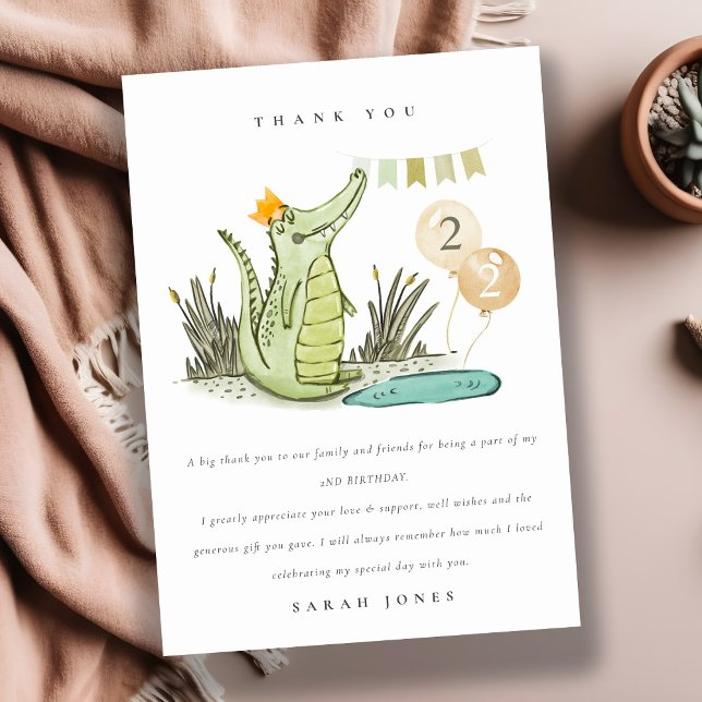 Niedlicher Chomp-Alligator im Sumpf jedes Lebensal Dankeskarte (Von Creator hochgeladen)