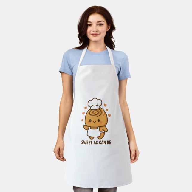 "Niedlicher Cinnamon Roll Koch - Kawaii Backdesign Schürze (Getragen)