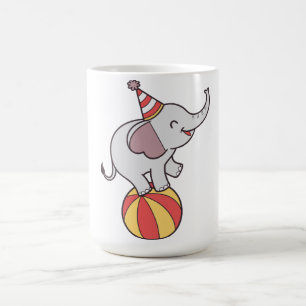 Niedlicher Circus Elephant on Ball - Geburtstagspa Kaffeetasse