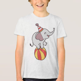 Niedlicher Circus Elephant on Ball - Geburtstagspa Tri-Blend Shirt