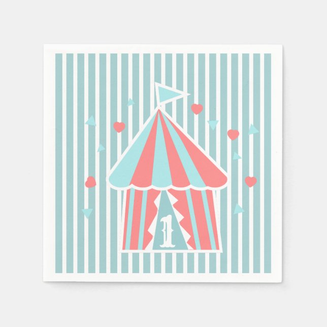 Niedlicher Circus Zent Serviette (Vorderseite)