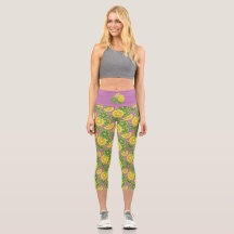 Niedlicher Citrus Lila Capris Leggings