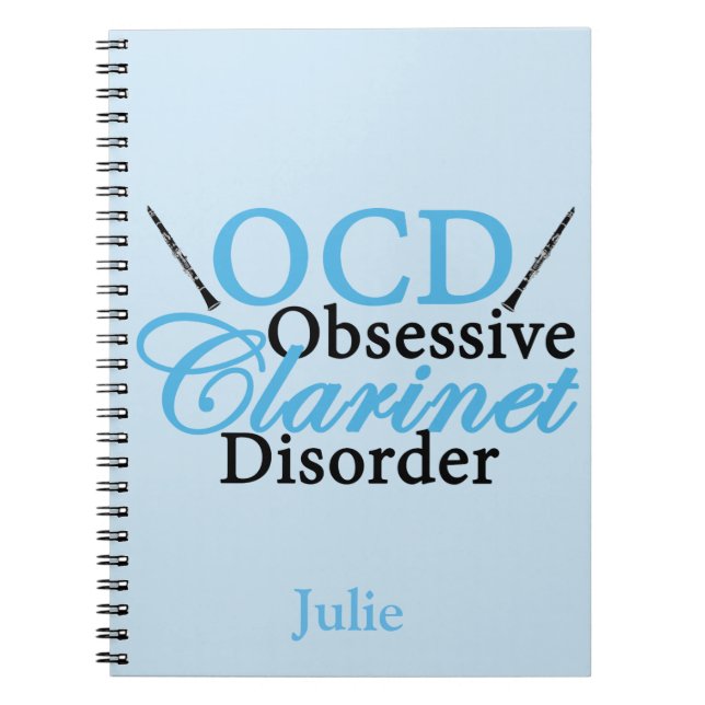 Niedlicher Clarinet-kundenspezifisches Blau Notizblock (Vorderseite)
