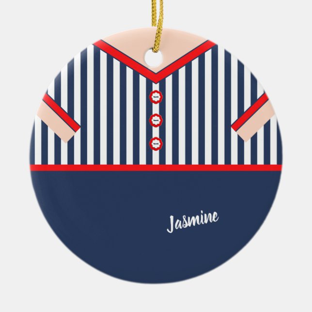 Niedlicher Clown-Anzug Karikatur Personalisiert Keramik Ornament (Vorne)