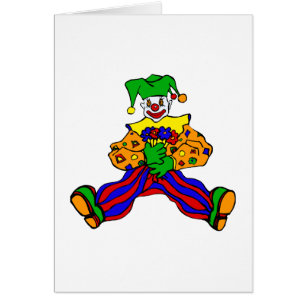 Niedlicher Clown mit Blumen