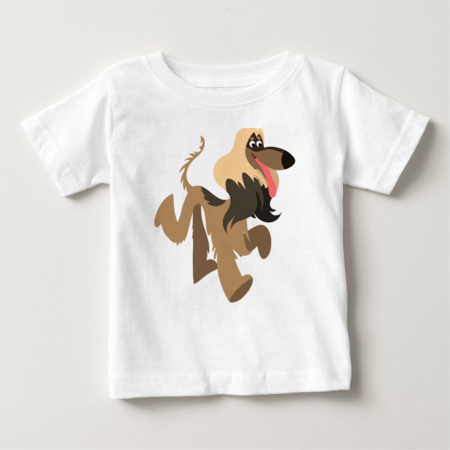 Niedlicher ClownCartoon Afghan Hound Baby T - Shir Baby T-shirt (Vorderseite)