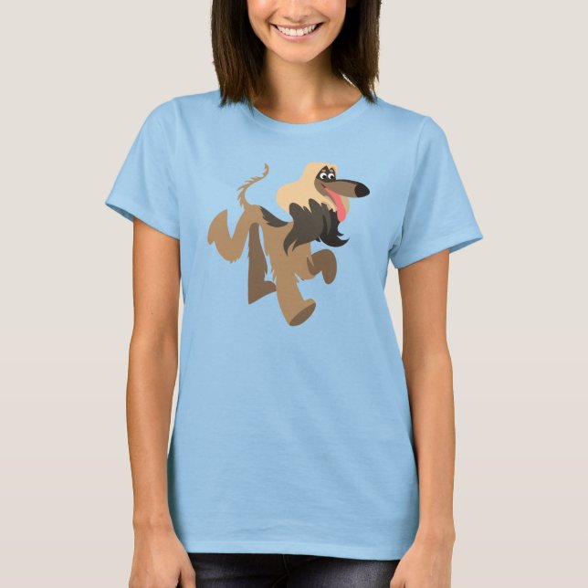 Niedlicher ClownCartoon Afghanische Hunde Frauen T T-Shirt (Vorderseite)