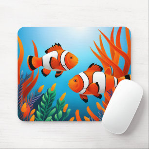 Niedlicher Clownfisch in Algen Mousepad