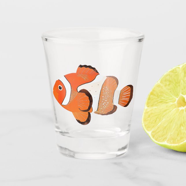 Niedlicher Clownfisch Schnapsglas (Vorderseite)