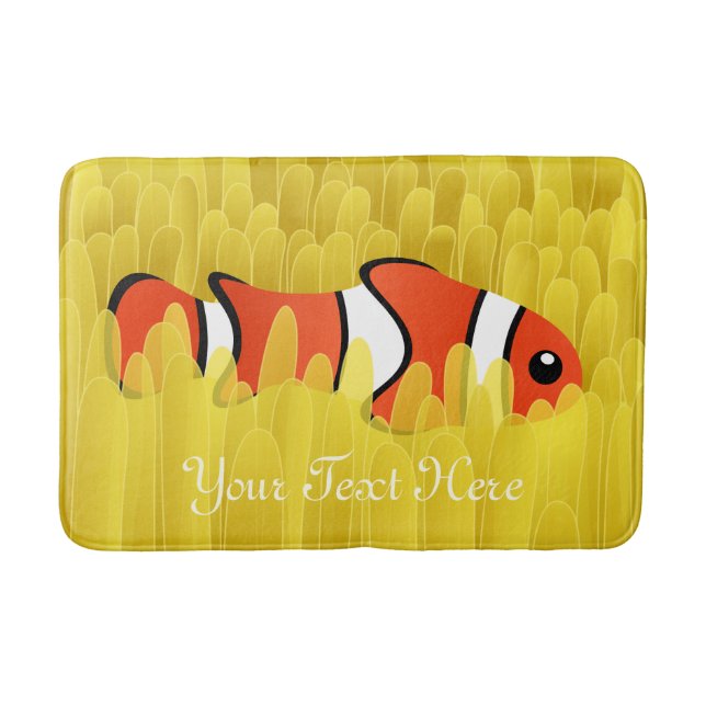 Niedlicher Clownfisch und wunderschöner Gelbmeeran Badematte (Vorderseite)