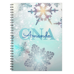 Niedlicher CNA Ice Blue Snowflake Personalisierter Notizblock