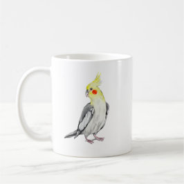 Niedlicher Cockatiel Aquarellpapagei. Kaffeetasse