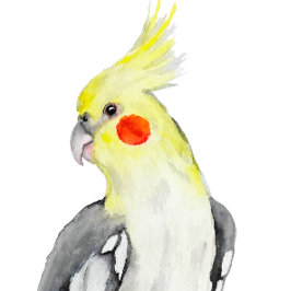 Niedlicher Cockatiel-Aquarellpapagei. T-Shirt