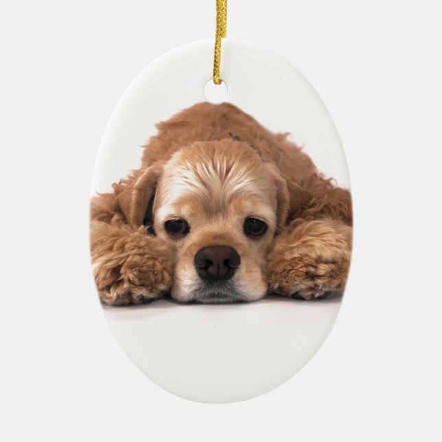 Niedlicher Cockerspaniel Keramikornament (Vorne)