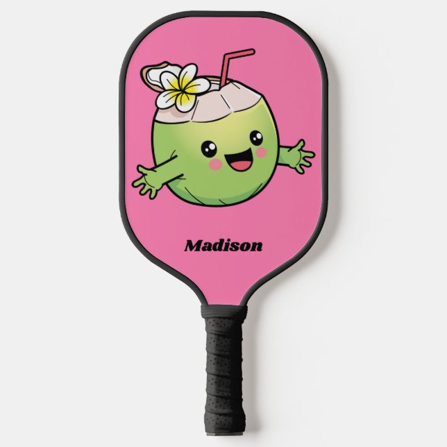 Niedlicher Coconut-individuelle Name Pickleball Schläger (Vorderseite)