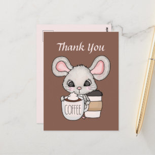 Niedlicher Coffee Shop Vielen Dank oder Verkäufer Postkarte