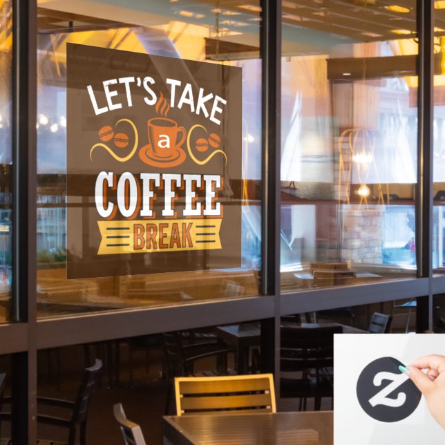 niedlicher Coffee Shop Wort art Fensterheber Fensteraufkleber (Restaurantfenster)