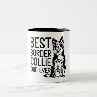 Niedlicher Collie Vater für Hundeliebhaber Zweifarbige Tasse