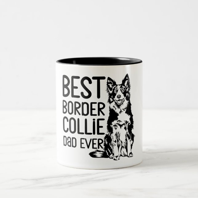 Niedlicher Collie Vater für Hundeliebhaber Zweifarbige Tasse (Mittel)