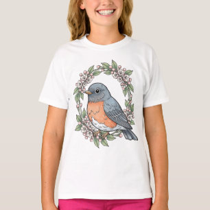 Niedlicher Connecticut-Vogel mit Berglorbeer T-Shirt