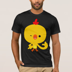 Niedlicher cooler Cartoon-Huhn-T - Shirt