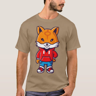 Niedlicher Cooler Fox-WegeJacket-Cartoon T-Shirt