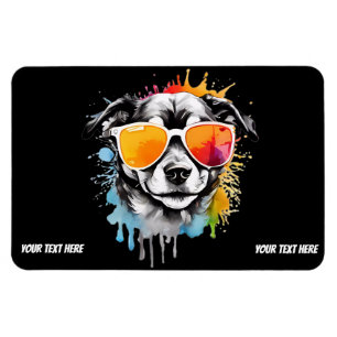 Niedlicher Cooler Hund mit Sonnenbrille Magnet