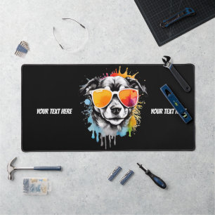 Niedlicher Cooler Hund mit Sonnenbrille Schreibtischunterlage