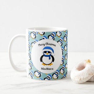 Niedlicher cooler Pinguin Weihnachten Kaffeetasse