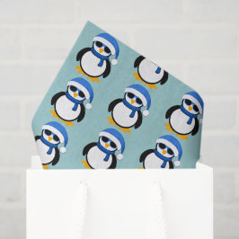 Niedlicher cooler Pinguin Weihnachtswintermuster b Seidenpapier