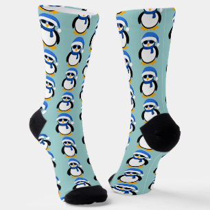 Niedlicher cooler Pinguin Weihnachtswintermuster b Socken