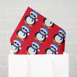 Niedlicher cooler Pinguin Weihnachtswintermuster r Seidenpapier