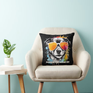 Niedlicher Cooler Welpenhund mit Sonnenbrille Kissen