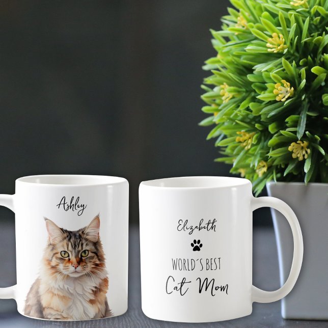 Niedlicher Coon Cat Custom Best Mama / Vater Kaffeetasse (Von Creator hochgeladen)