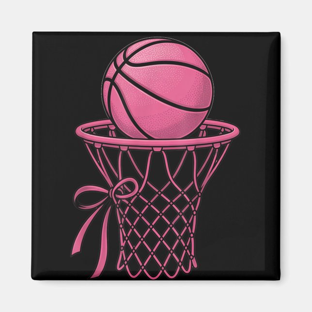 Niedlicher Coquette Basketball Ästhetisch Pink Hoo Magnet (Vorne)